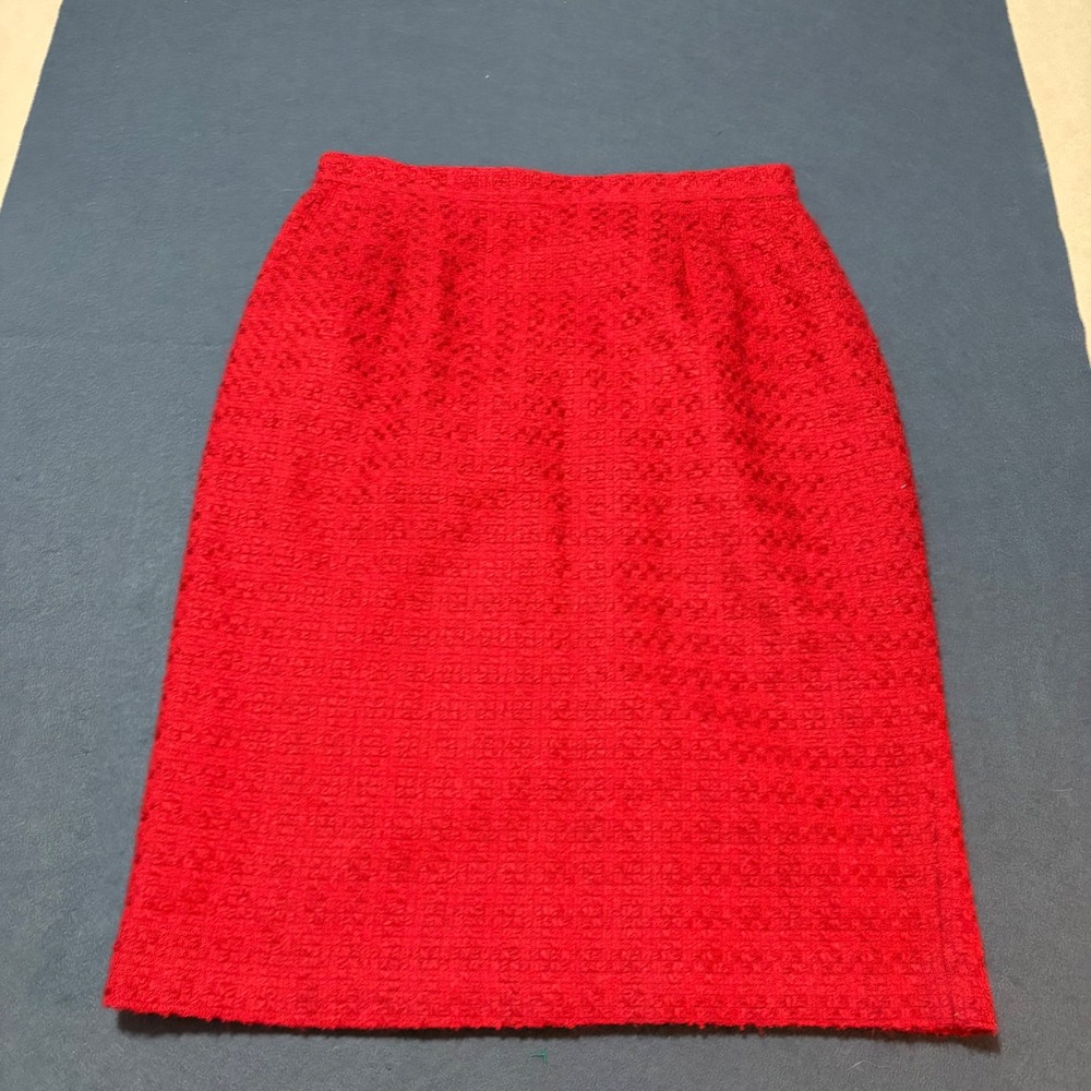 Joan Leslie Pencil Skirt Womens 16P Red Vintage Core Fall Plus Fitted Business